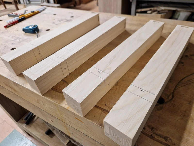 Coffee Table — Milling & Experimenting Table legs (1)