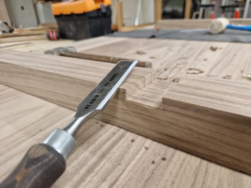 Dining Table Mk2 — The Last Cuts Connecting Top & Frame, Patching (4)